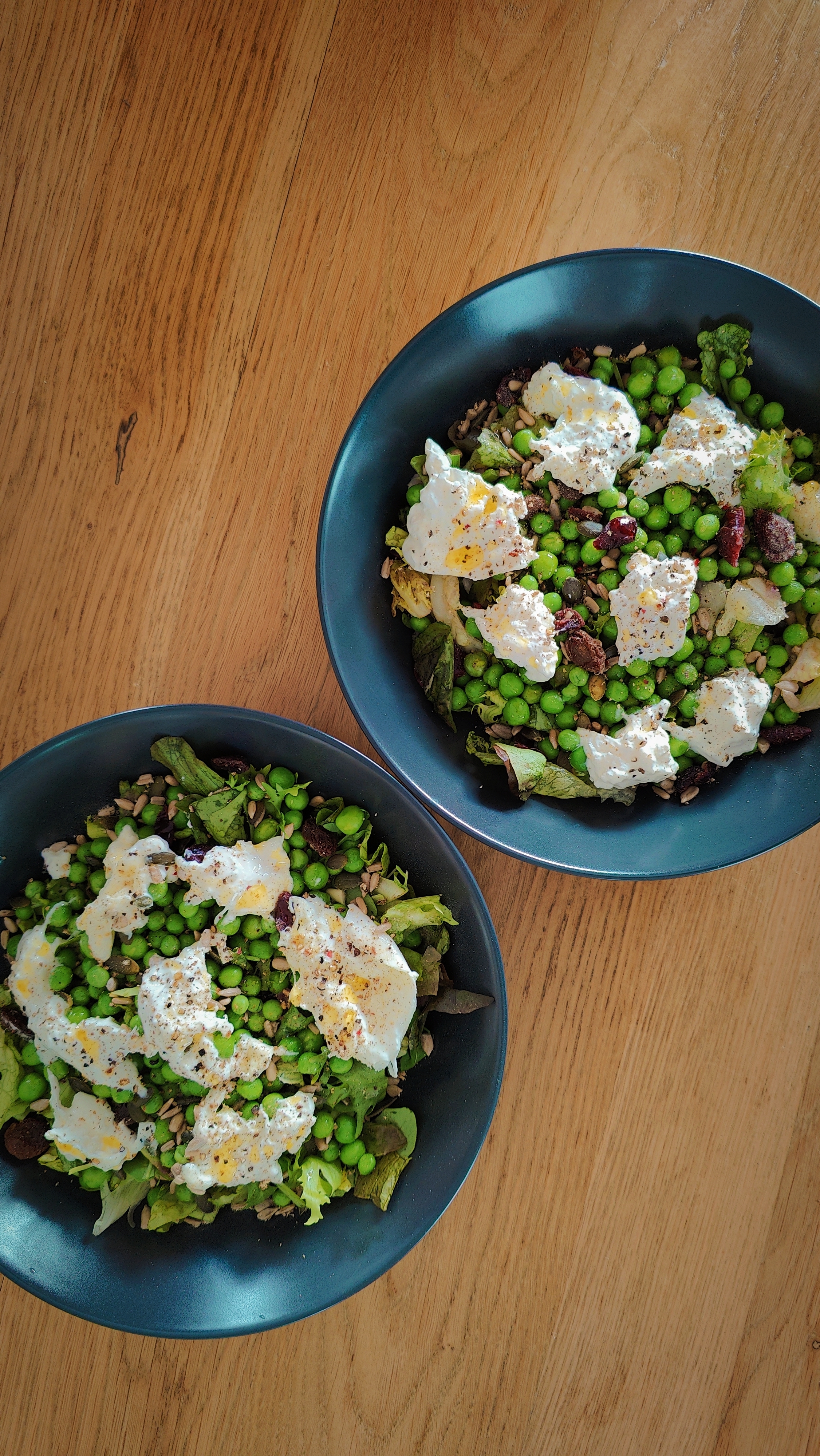 Hapklaaradvies - Salade erwten & burrata