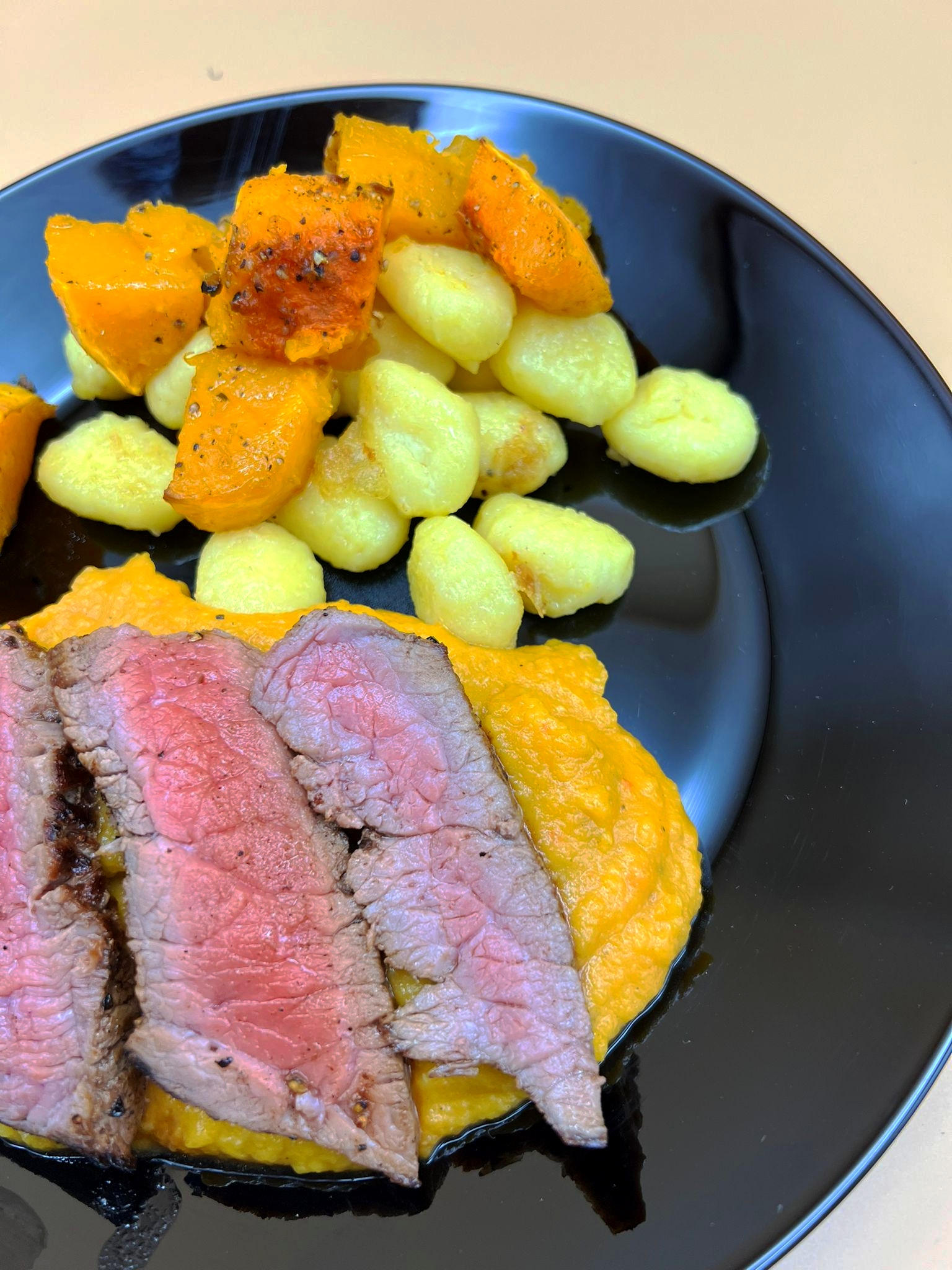 Hapklaaradvies - Gnocchi met pompoencrème en filet pur 