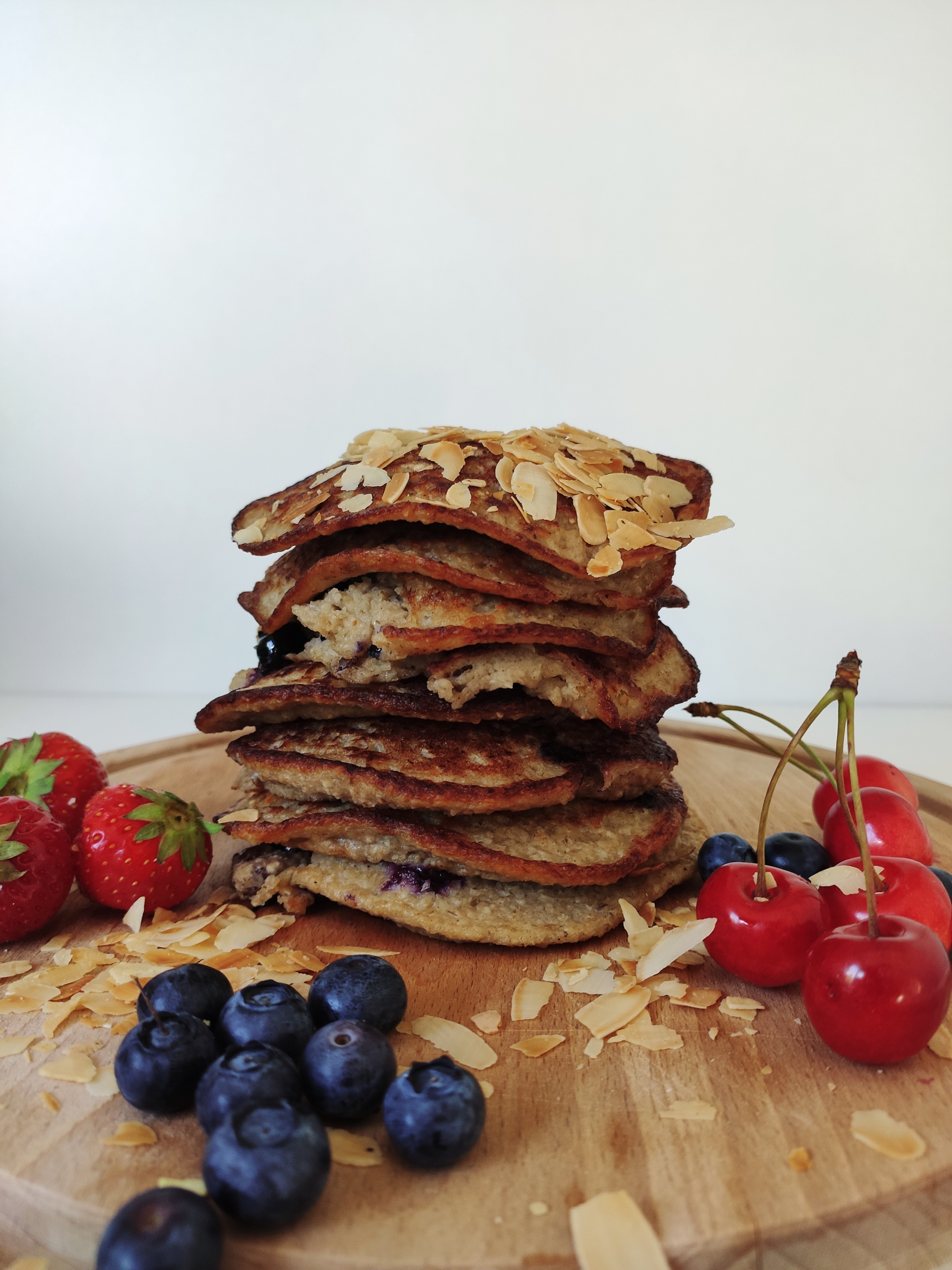 Blueberry oat pancakes