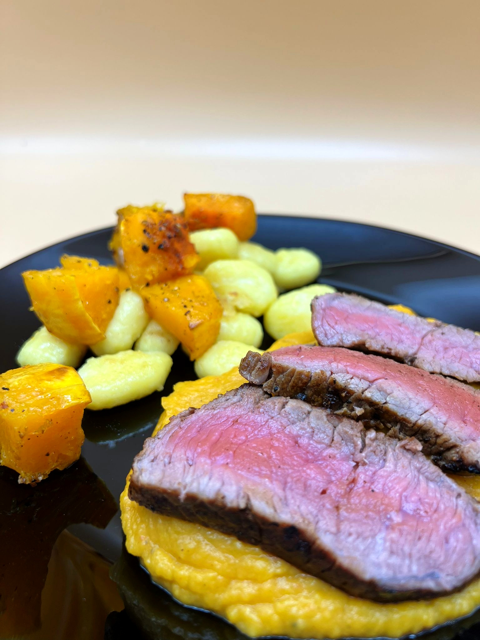 Gnocchi met pompoencrème en filet pur 