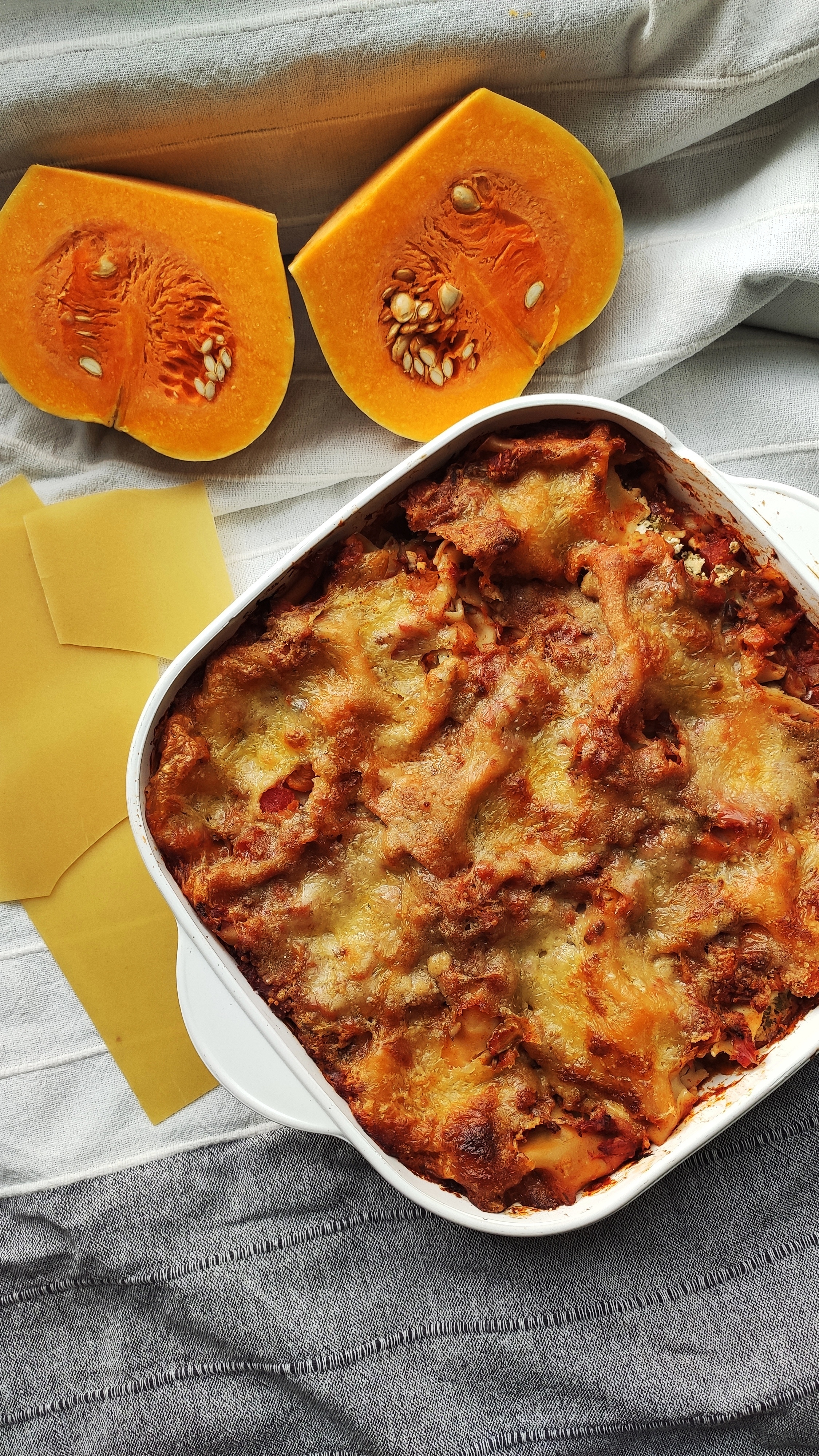 Vegetarische pompoenlasagne 