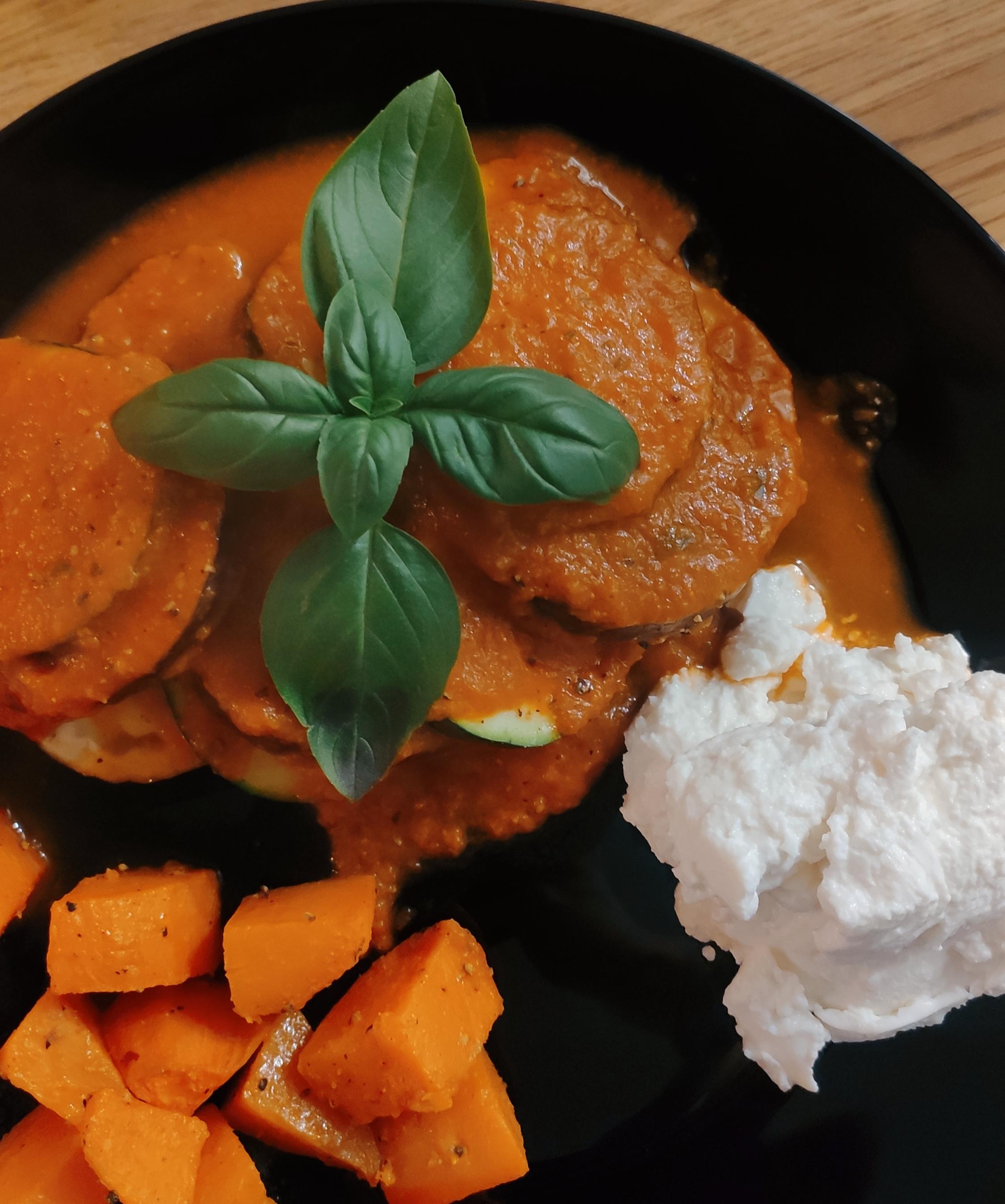 Hapklaaradvies - Ratatouille à la Jana met zoete aardappel en ricotta