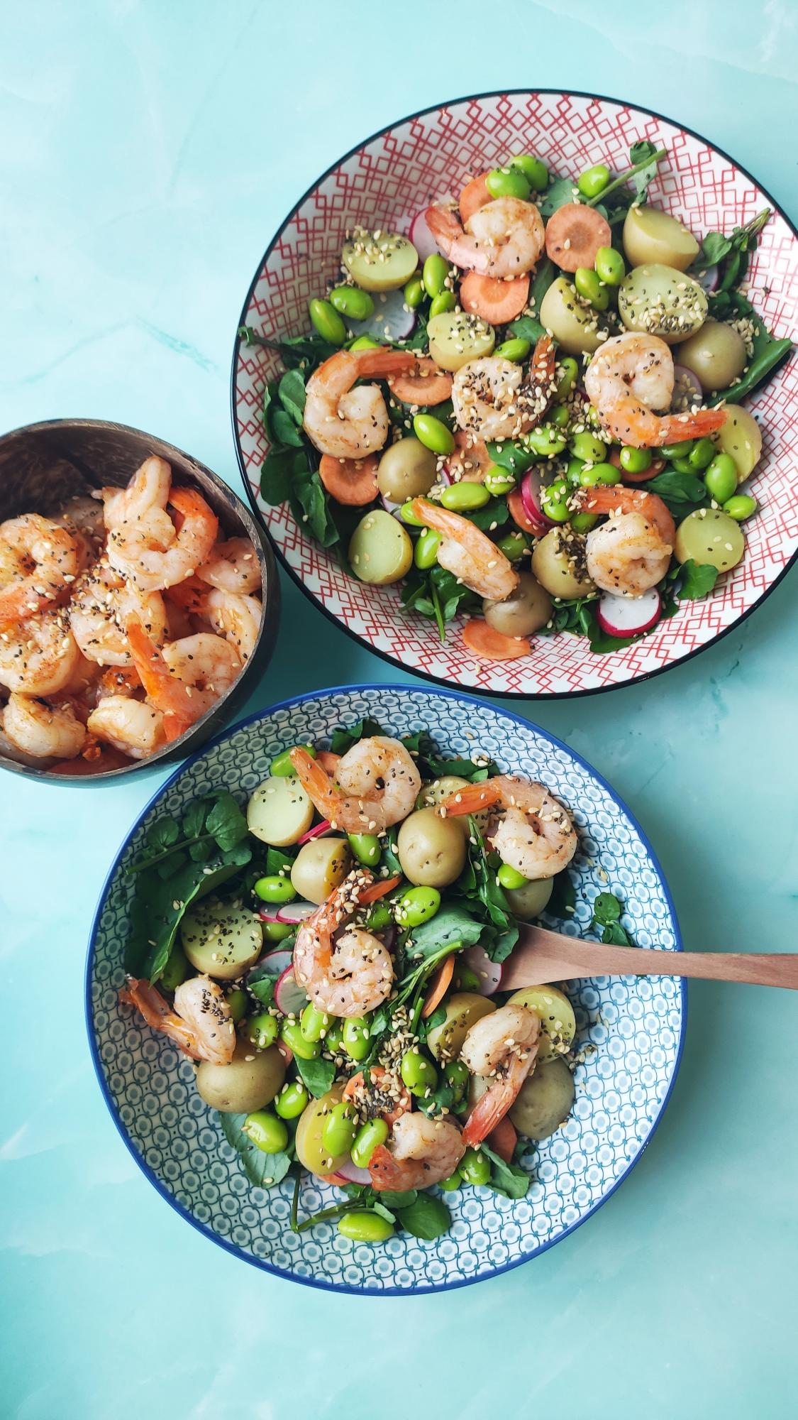 Hapklaaradvies - Powersalade scampi